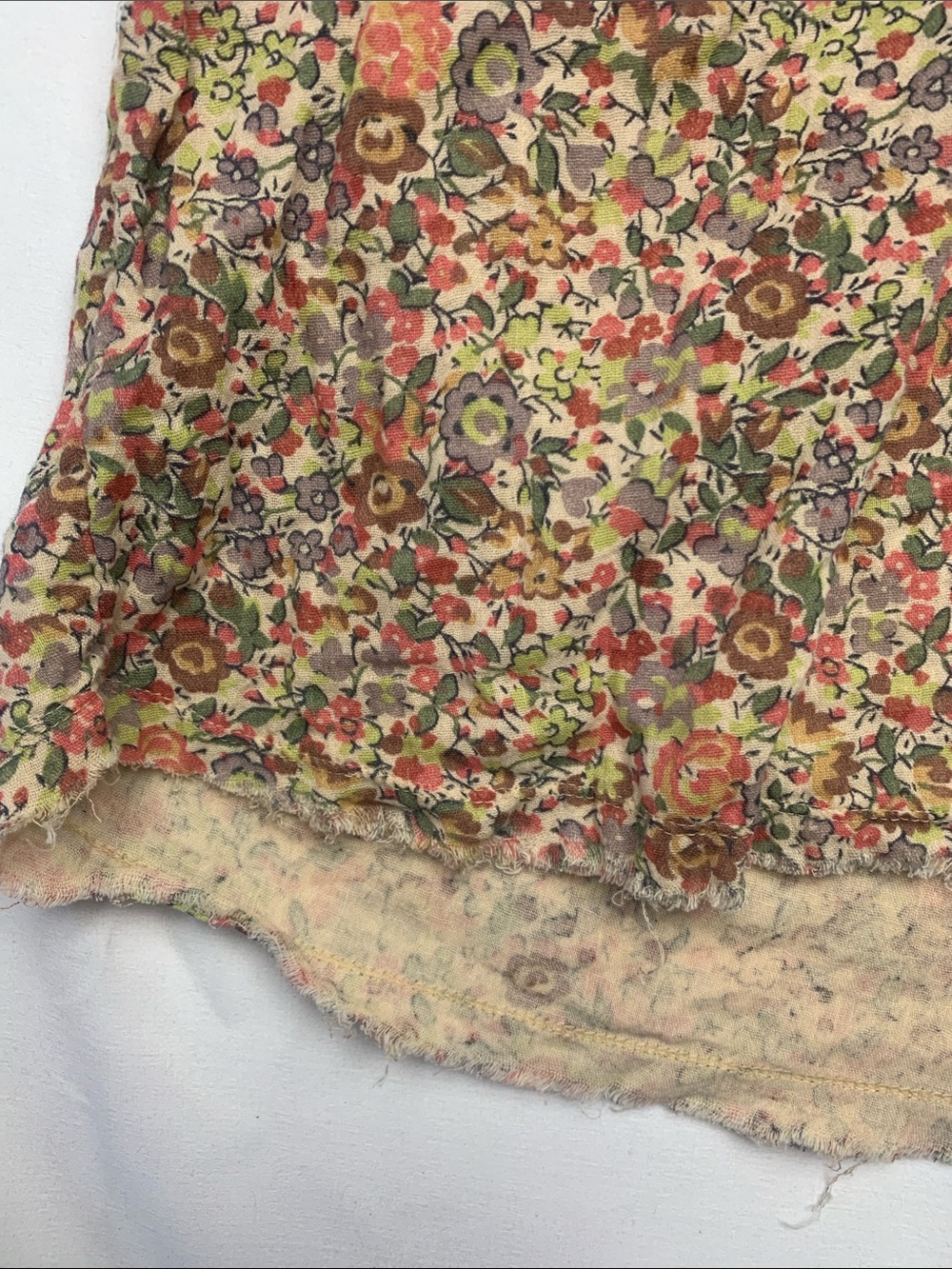 Natural Life size XS Floral Ruffle tie Neck Women's Top Multicolor boho flower - Picture 4 of 9